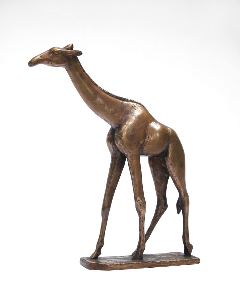 Philipp Harth Schreitende Giraffe 1948 Kleinplastik Bronze striding giraffe small sculpture