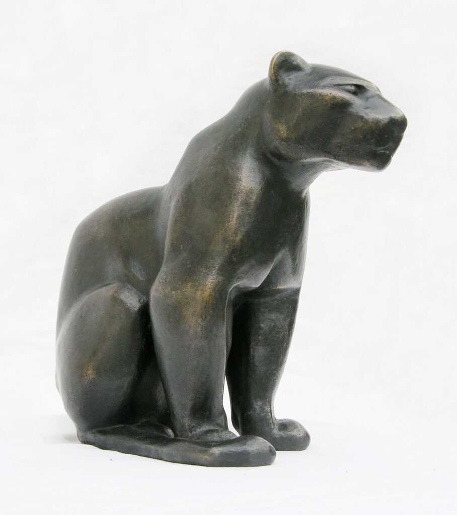 Philipp Harth Sitzender Jaguar 1932 Kleinplastik Bronze Sitting Jaguar Small Sculpture