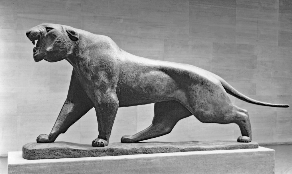 Philipp Harth Tiger 1936 Grossplastik lebensgross Bronze Tiger large sculpture life size